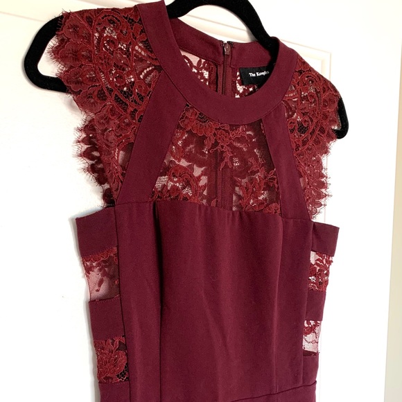 THE KOOPLES burgundy lace cutout dress - Picture 3 of 5
